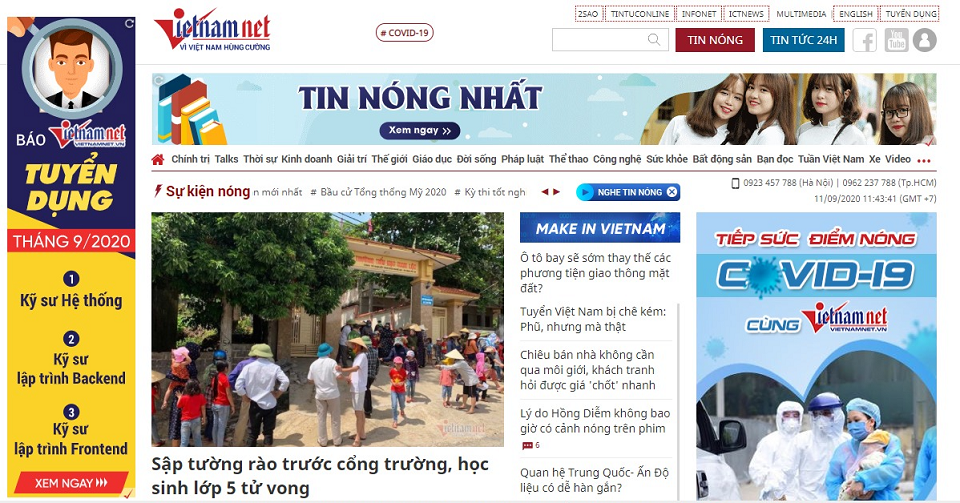 báo giá quảng cáo vietnamnet