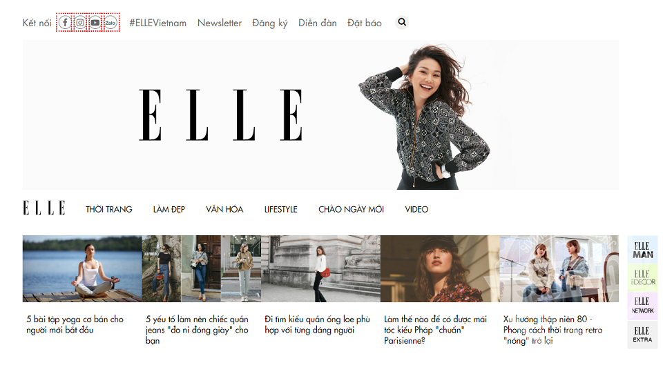 Báo giá quảng cáo trên báo Elle.vn