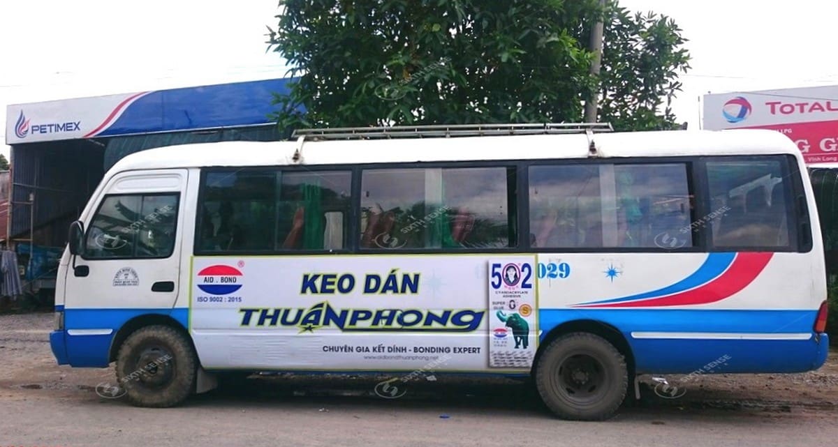 Quảng cáo trên xe bus tại Cần Thơ cho keo 502