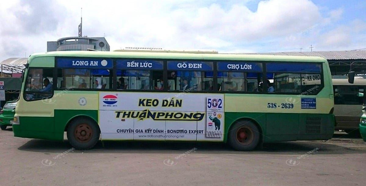 Keo 502 quảng cáo xe bus tại TPHCM 