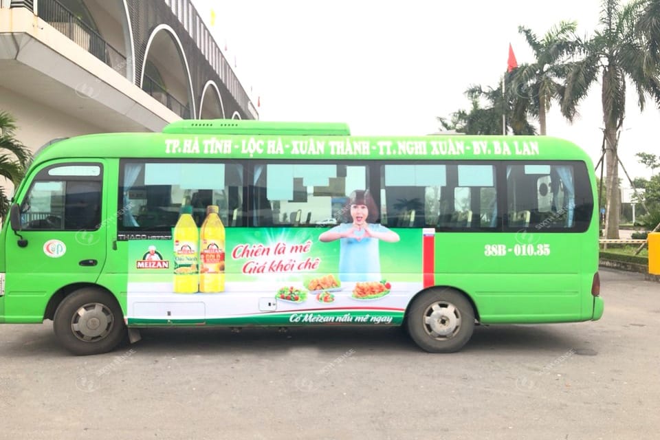 Meizan quảng cáo trên xe bus Hà Tĩnh