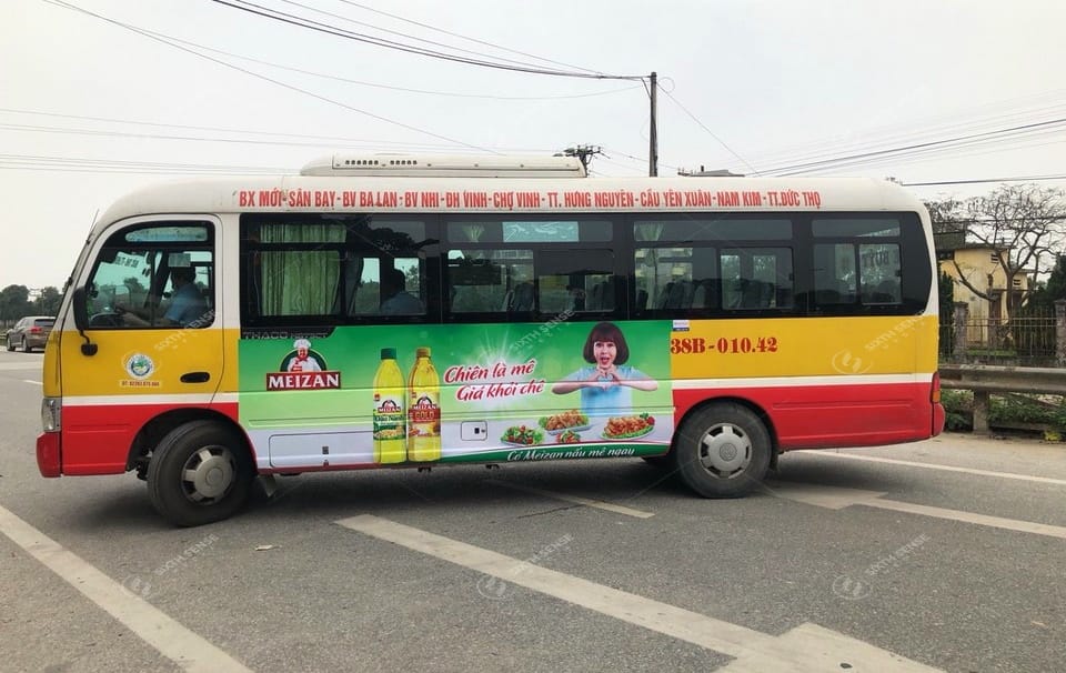 Meizan quảng cáo trên xe bus Hà Tĩnh