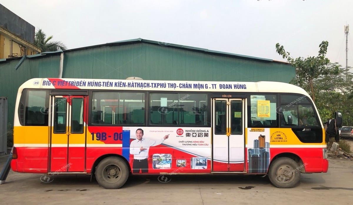 Nhôm Đông Á quảng cáo trên xe bus Phú Thọ