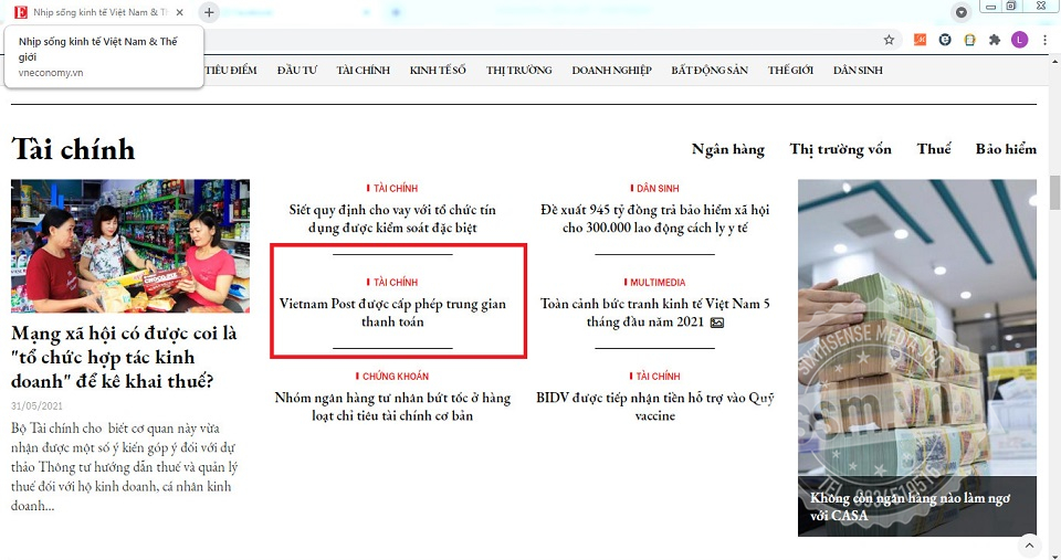Vietnam Post đăng bài PR trên Vneconomy