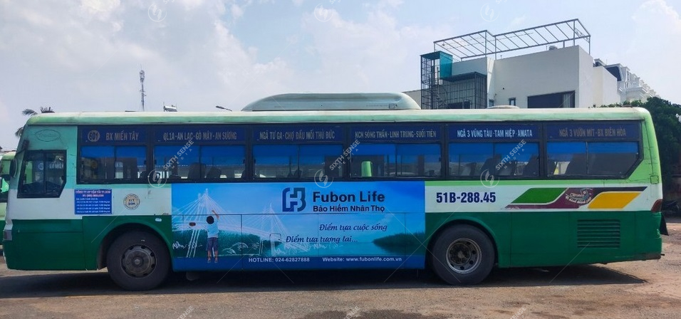 Bảo hiểm Fubon Life quảng cáo trên xe bus Đồng Nai