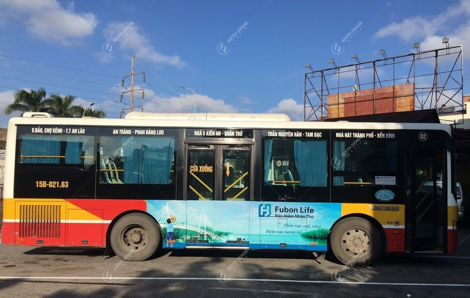 Bảo hiểm Fubon Life quảng cáo trên xe bus Hải Phòng