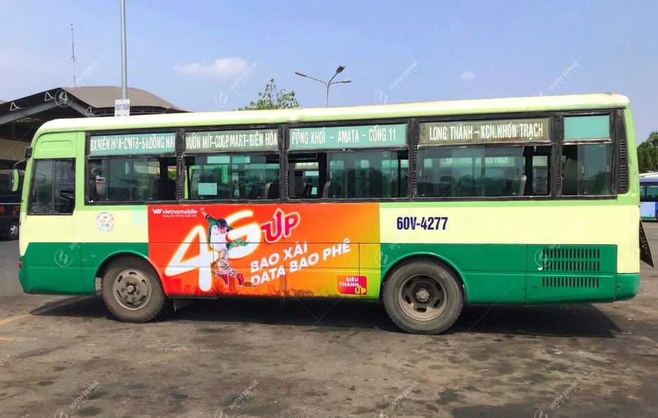Chiến dịch quảng cáo trên xe bus của Vietnamobile tại Đồng Nai