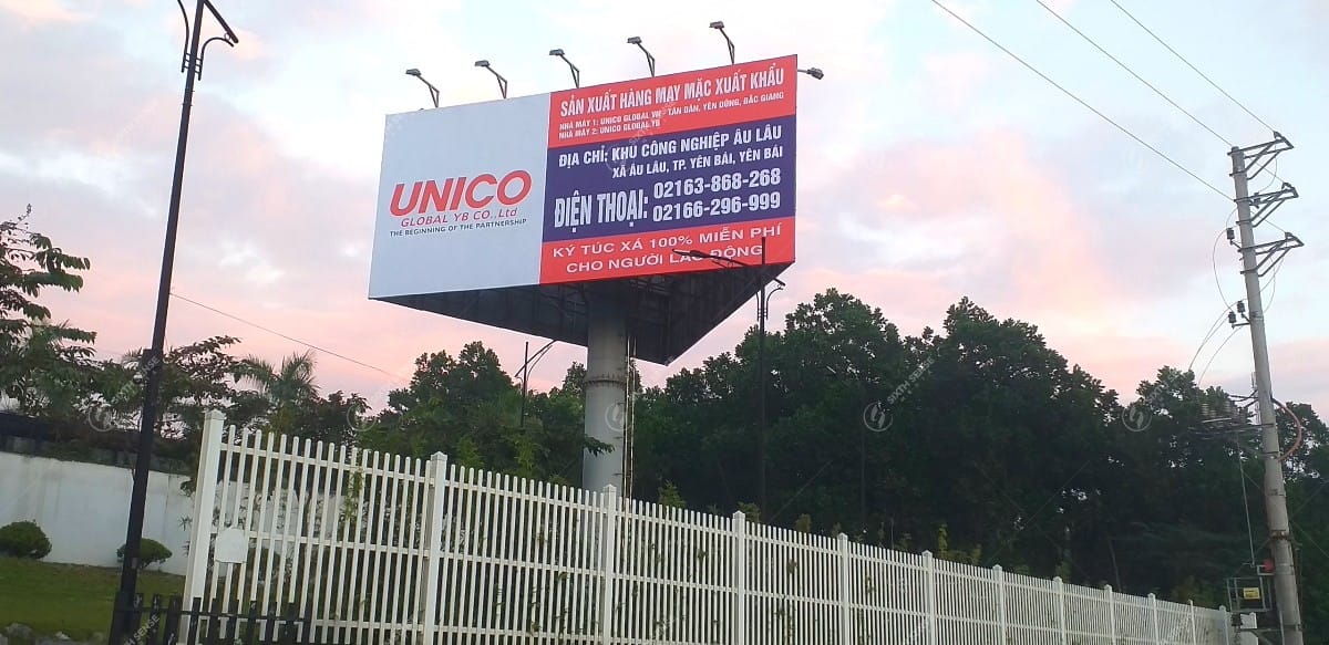 Thi công billboard quảng cáo cho Unico Global YB