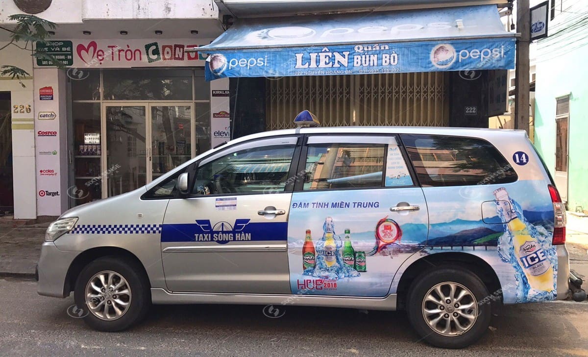Huda quảng cáo trên taxi Sông Hàn