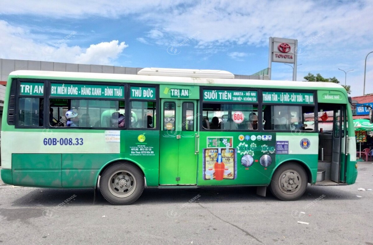 Long Thuận quảng cáo trên xe buýt liên tỉnh Bình Dương – TPHCM