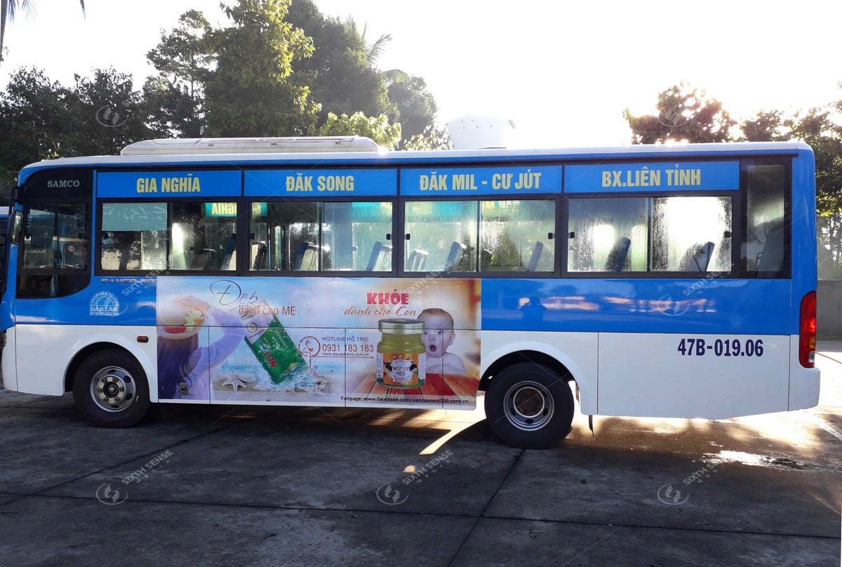 Nước Yến Sào Nest 100 quảng cáo trên xe bus tại Đắk Lắk