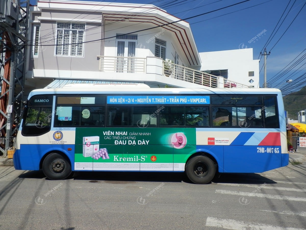 Kremil-S quảng cáo xe bus Nha Trang