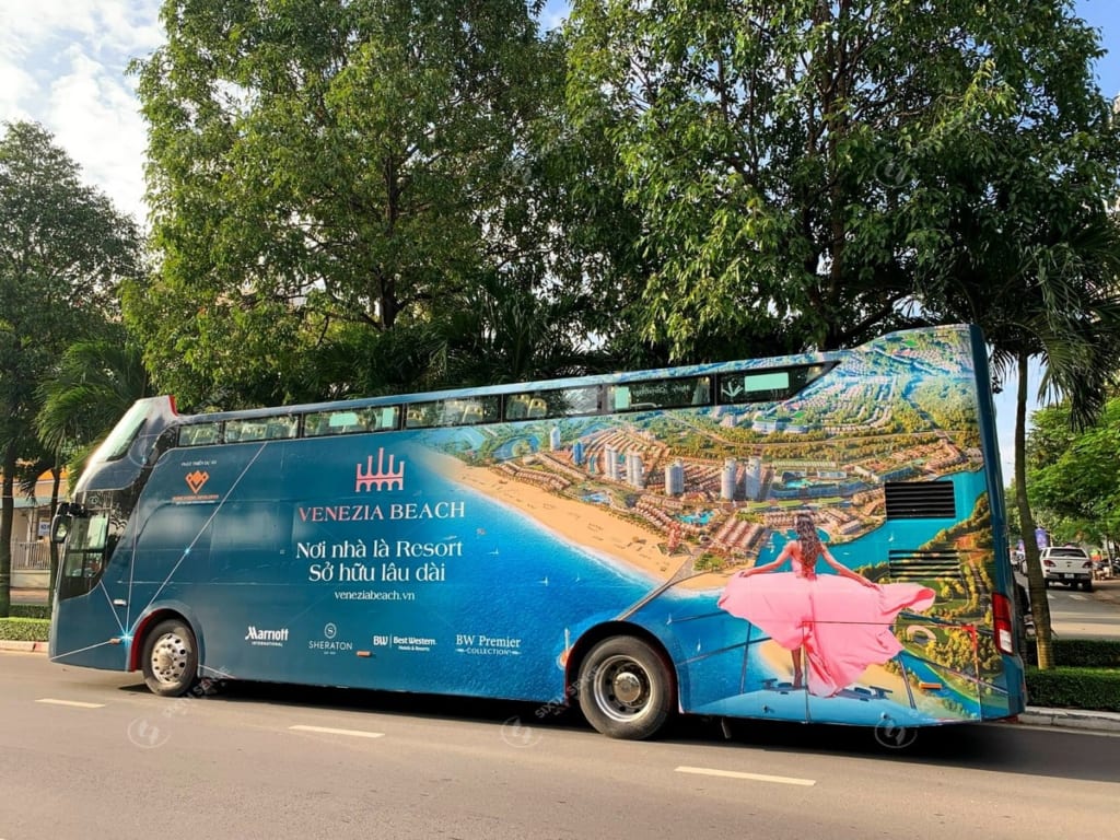 Roadshow xe bus 2 tầng giới thiệu dự án Venezia Beach Hồ Tràm tại Biên Hòa
