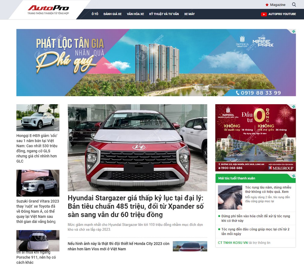quảng cáo trên Autopro.com.vn