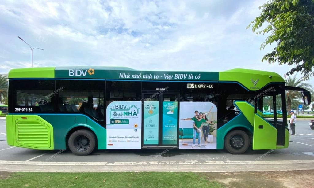 Dự án quảng cáo trên xe buýt điện VinBus cho BIDV