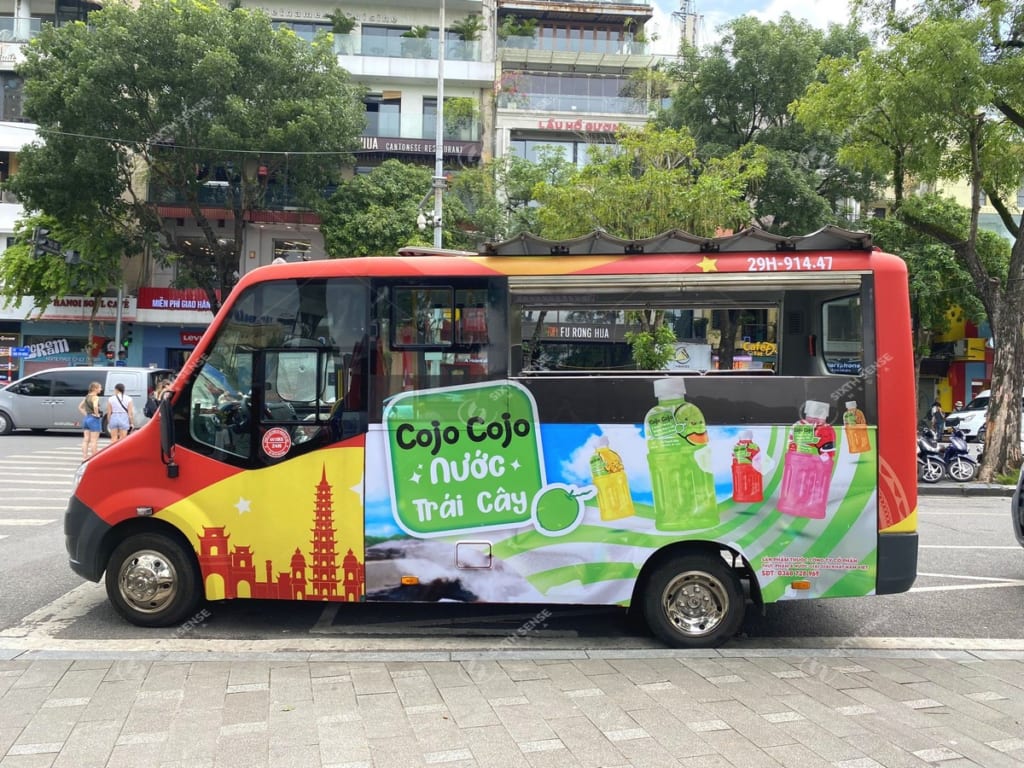 Dự án quảng cáo xe bus City Tour cho Nước ép trái cây Cojo Cojo