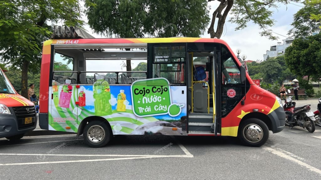 Dự án quảng cáo xe bus City Tour cho Nước ép trái cây Cojo Cojo