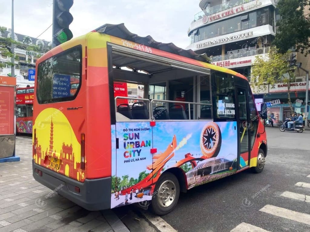 Quảng cáo trên xe bus City Tour 03 về dự án Sun Urban City