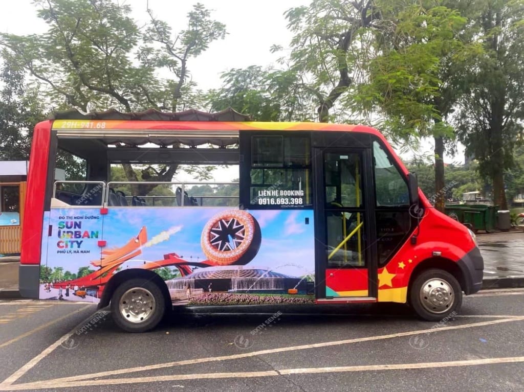 Quảng cáo trên xe bus City Tour 03 về dự án Sun Urban City