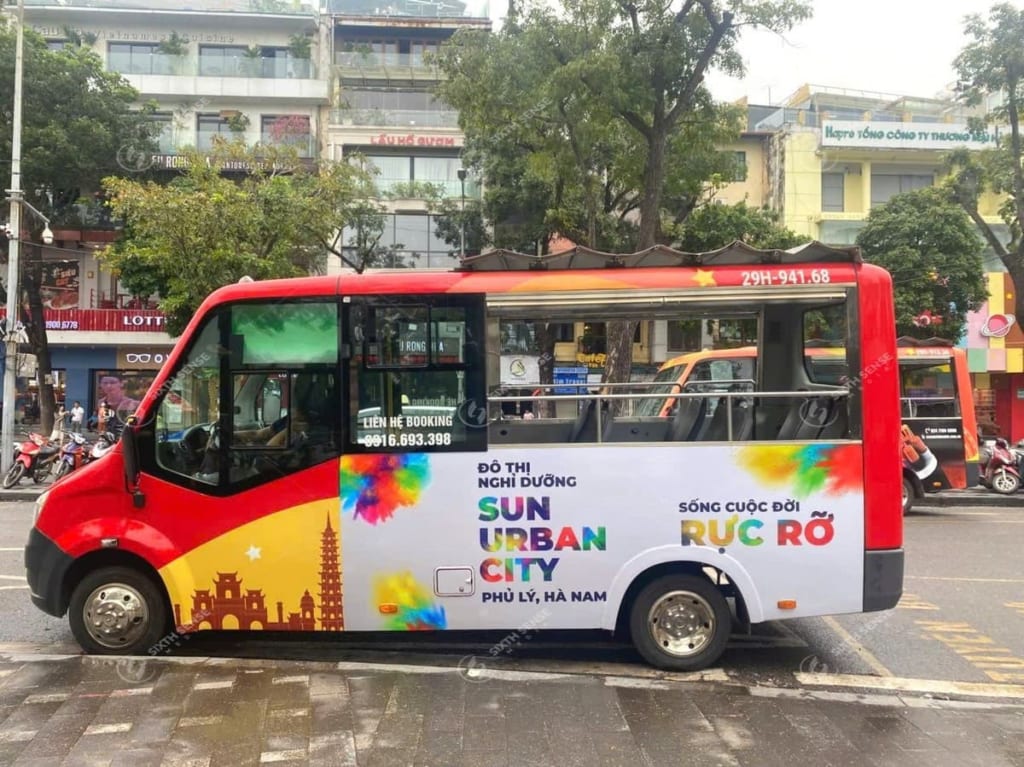 Quảng cáo trên xe bus City Tour 03 về dự án Sun Urban City