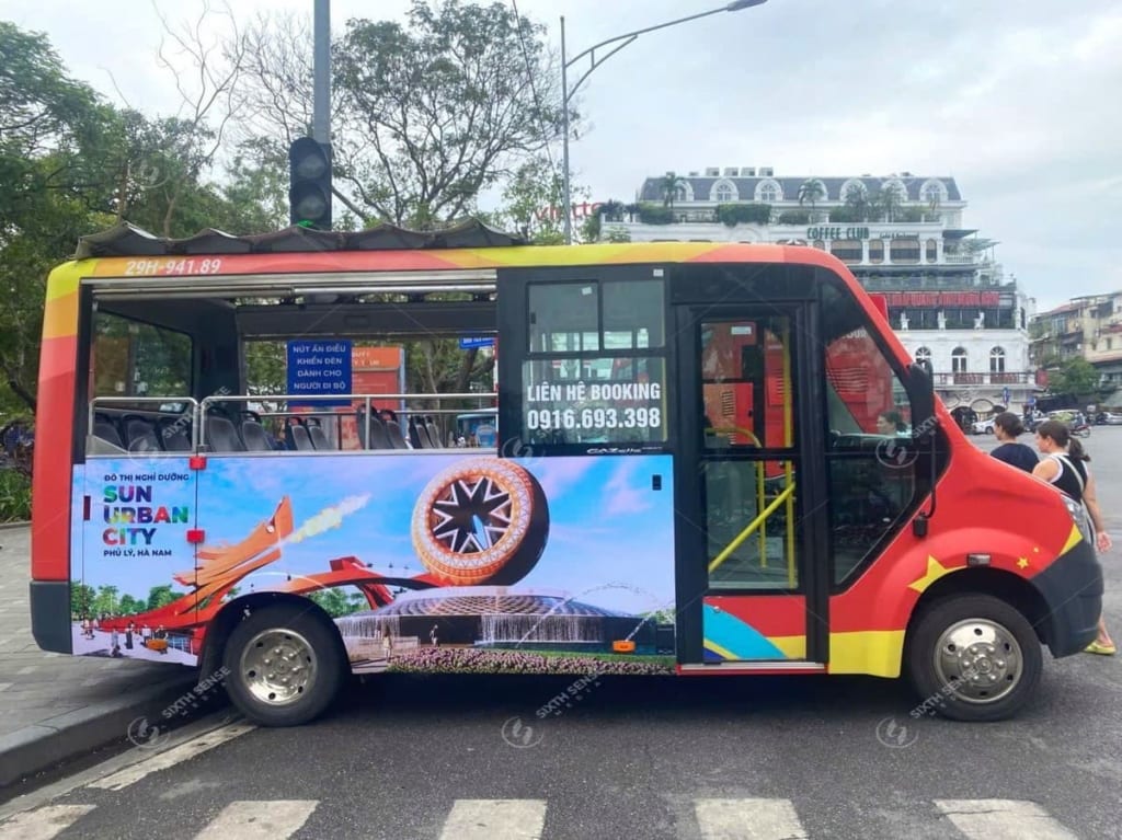 Quảng cáo trên xe bus City Tour 03 về dự án Sun Urban City