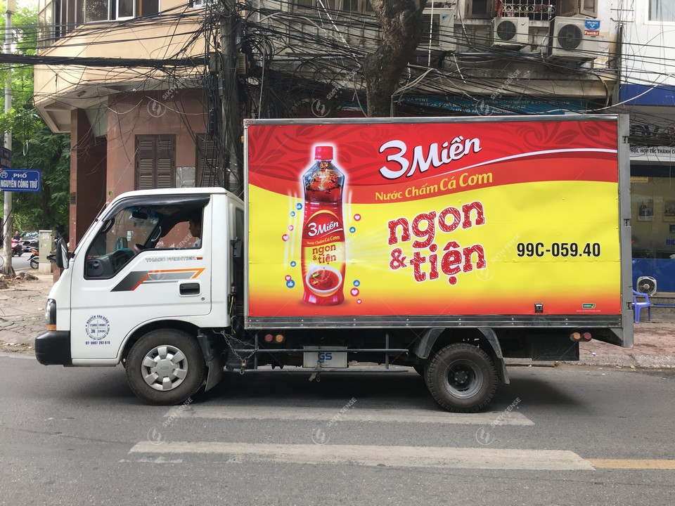 dán quảng cáo trên thùng xe tải