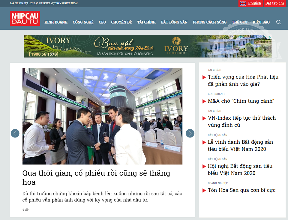 Báo giá quảng cáo Nhịp cầu đầu tư (Nhipcaudautu.vn)