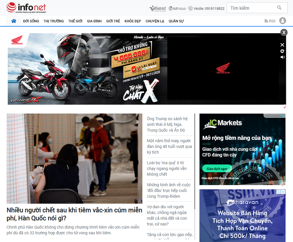 Báo giá quảng cáo trên Infonet – Sixth Sense Media