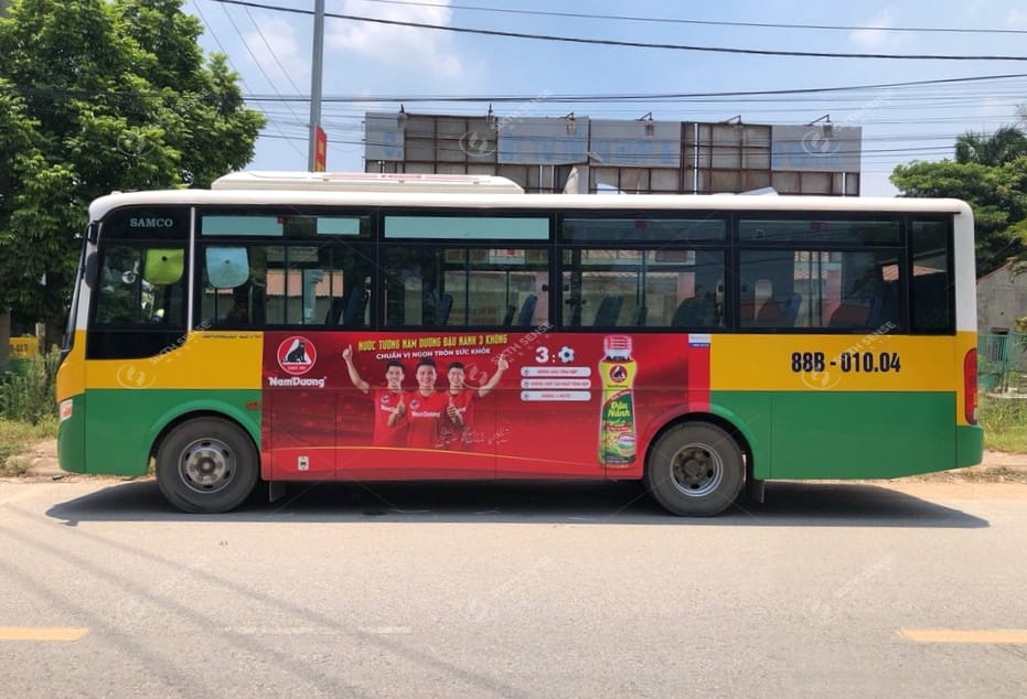 Nước tương Nam Dương quảng cáo trên xe bus Bắc Ninh, Vĩnh Phúc