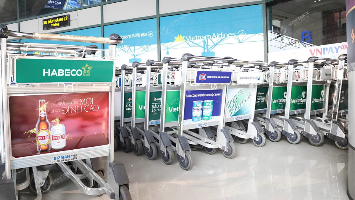 Hình Thức Quảng Cáo Tại Sân Bay Đà Nẵng- Quảng Cáo Trên Xe Đẩy Hành Lý