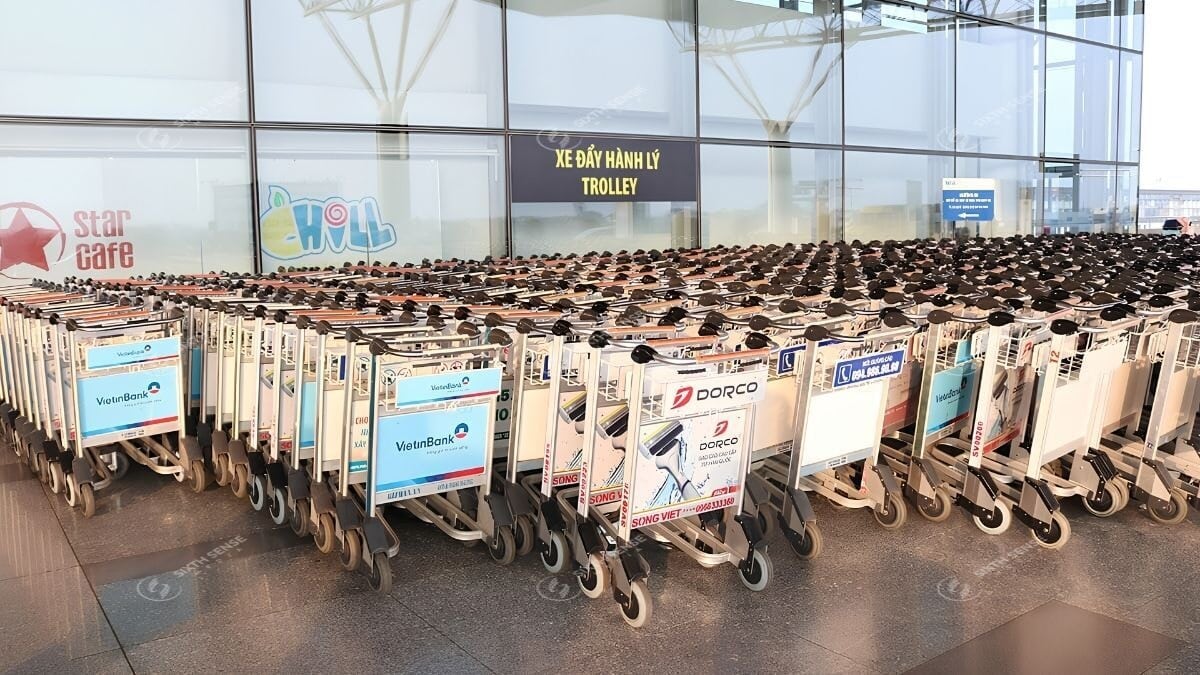 Quảng Cáo Trên Xe Đẩy Hành Lý sân bay Nội Bài