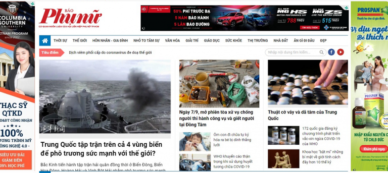 Báo giá quảng cáo báo Phụ nữ Online (phunuonline.com.vn)