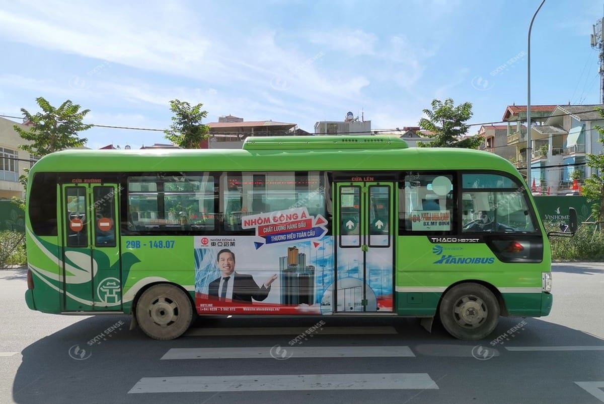 Nhôm Đông Á quảng cáo xe bus tại nhiều tỉnh thành