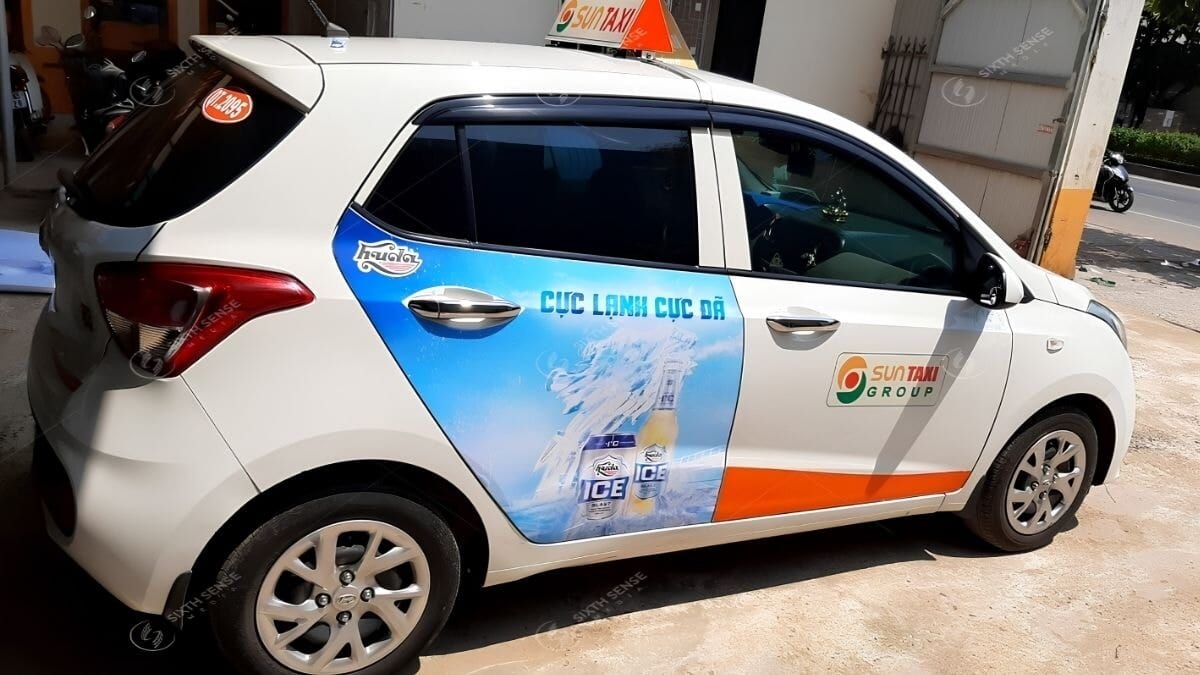 Hình Ảnh Và Dự Án Quảng Cáo Trên Xe Sun Taxi Thực Tế 1