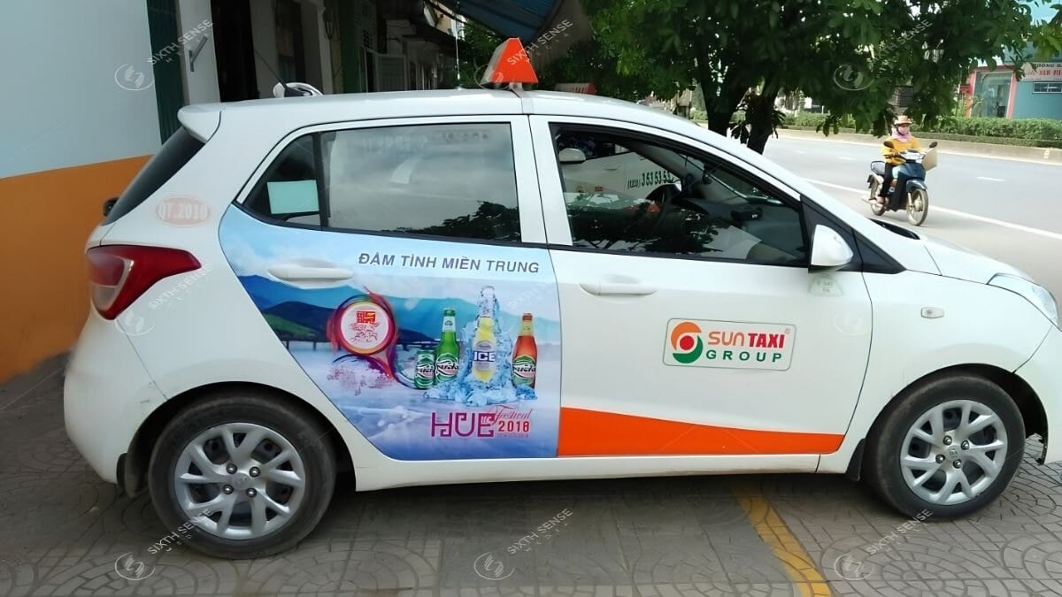 Hình Ảnh Và Dự Án Quảng Cáo Trên Xe Sun Taxi Thực Tế 3
