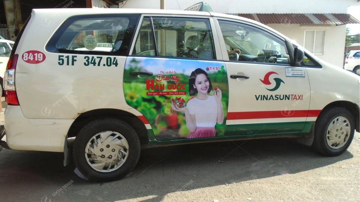 Dự Án Quảng Cáo Trên Xe Taxi Tại Hồ Chí Minh Giới Thiệu Dâu Tây Hàn Quốc 2