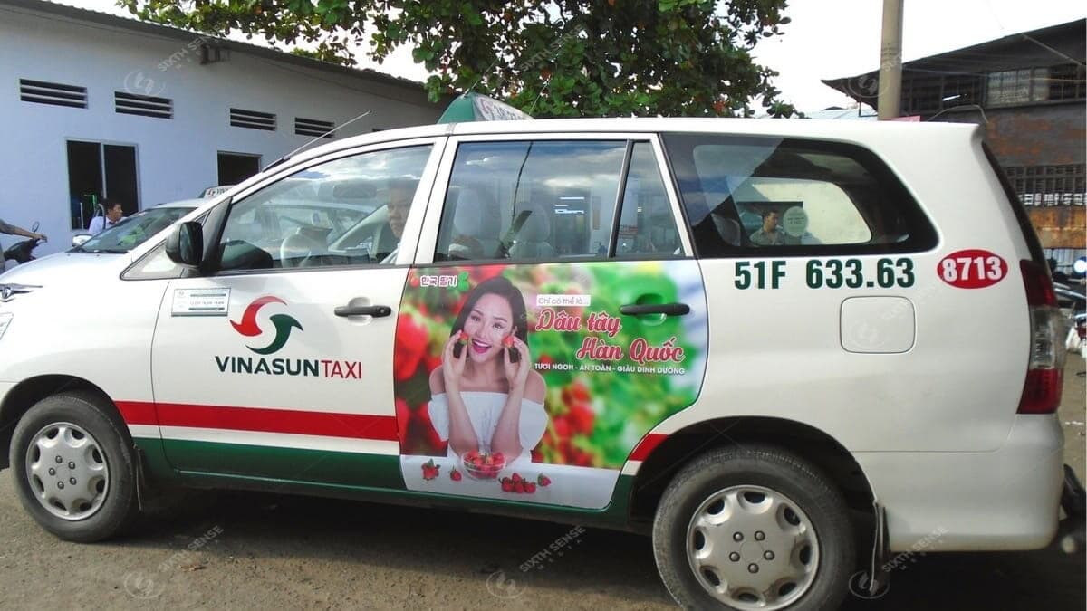 Dự Án Quảng Cáo Trên Xe Taxi Tại Hồ Chí Minh Giới Thiệu Dâu Tây Hàn Quốc 3