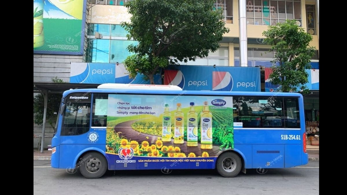 Các Hình Thức Quảng Cáo Xe Bus Hồ Chí Minh- Quảng Cáo Tràn Kính Xe Bus 