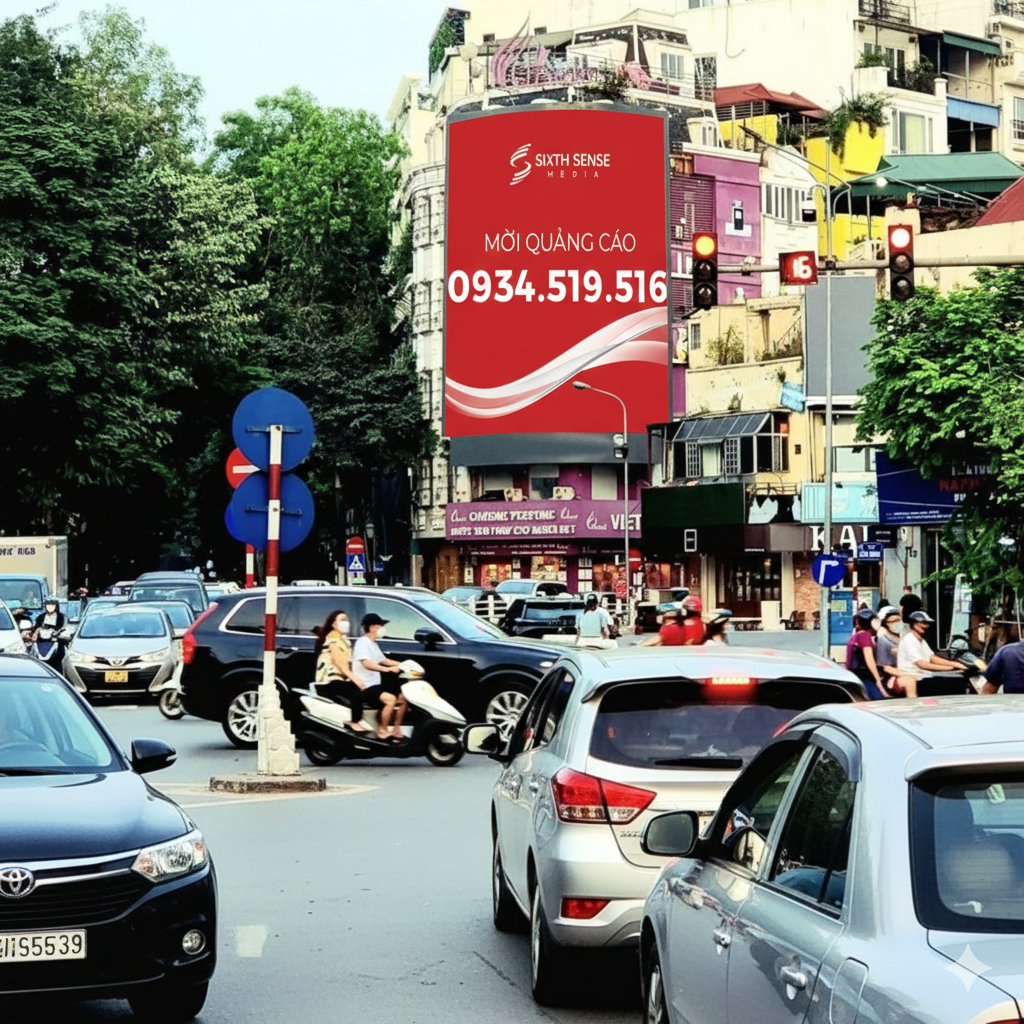 Màn hình Led tại Ngã 5 Cửa Nam, Hoàn Kiếm, Hà Nội