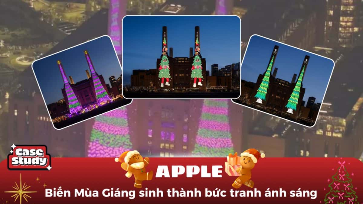 Apple biến Giáng Sinh 2025 thành bức tranh ánh sáng tại Battersea