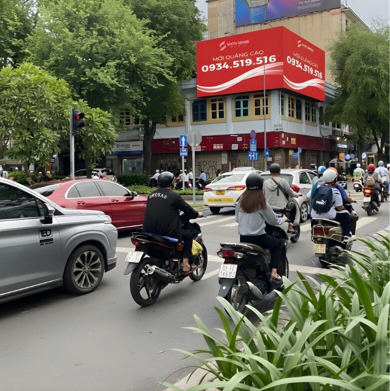 Màn Led tại Nút giao Lý Tự Trọng – Pasteur, Quận 1, TPHCM