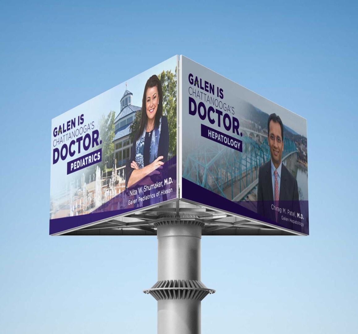 #41. Biển quảng cáo ngoài trời 3 mặt với hình ảnh chuyên gia rất uy tín