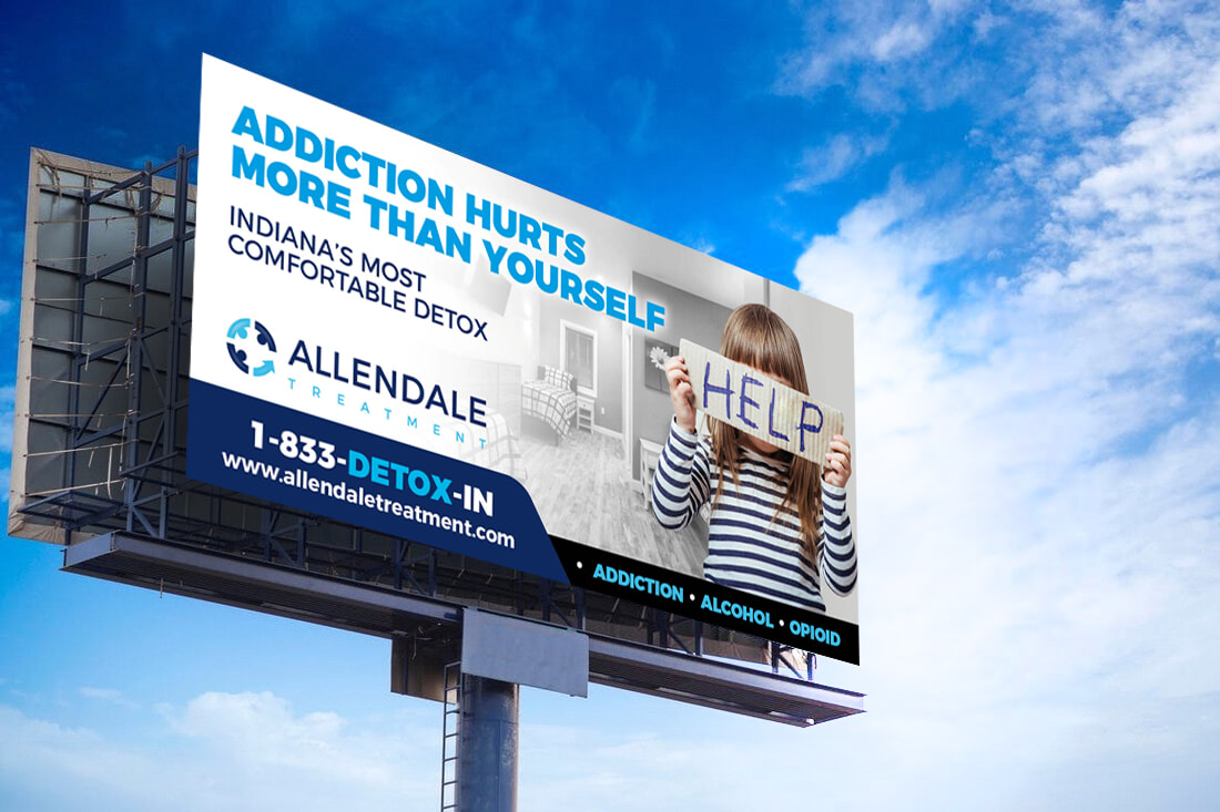 Biển billboard quảng cáo dịch vụ cai nghiện với thông điệp cảm xúc mạnh