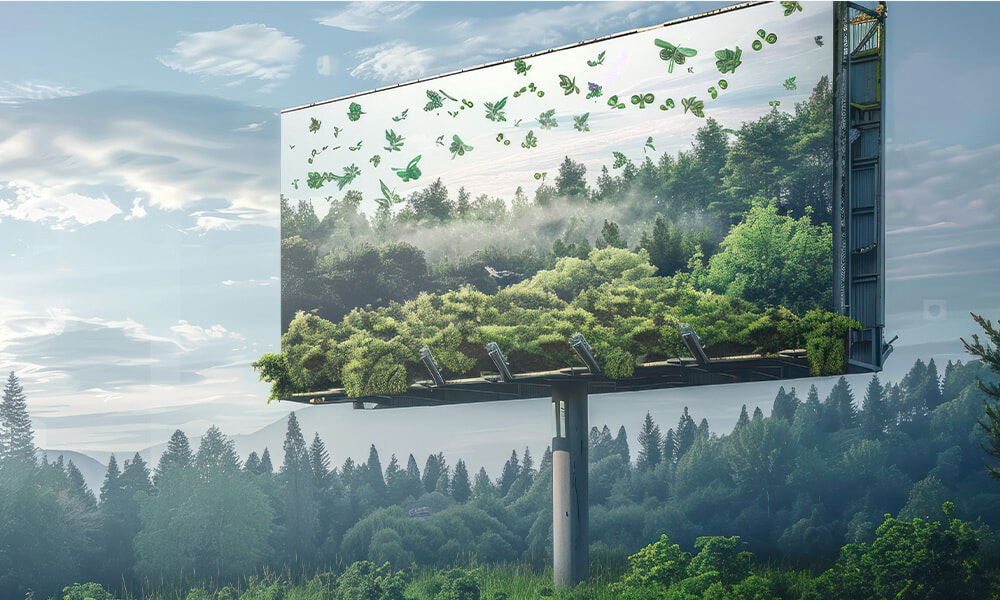 Biển quảng cáo ngoài trời không chữ nhưng nhìn vào vô cùng ý nghĩa