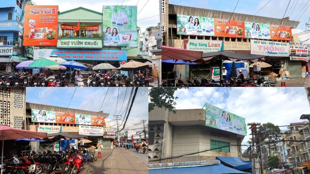 Dự án quảng cáo biển chợ dung dịch vệ sinh Dạ Hương
