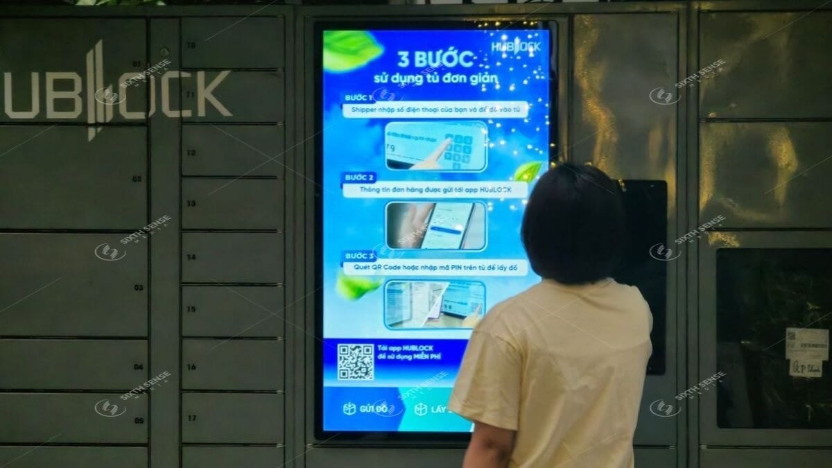 Các Hình Thức Quảng Cáo Trên Tủ Gửi Đồ- Quảng Cáo Màn Hình LCD Tích Hợp Tại Tủ