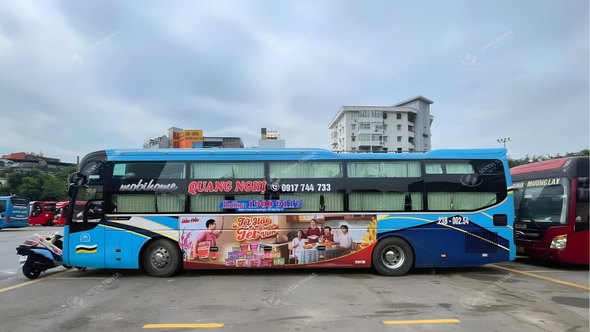 Các Hình Quảng Cáo Trên Xe Khách Phổ Biến