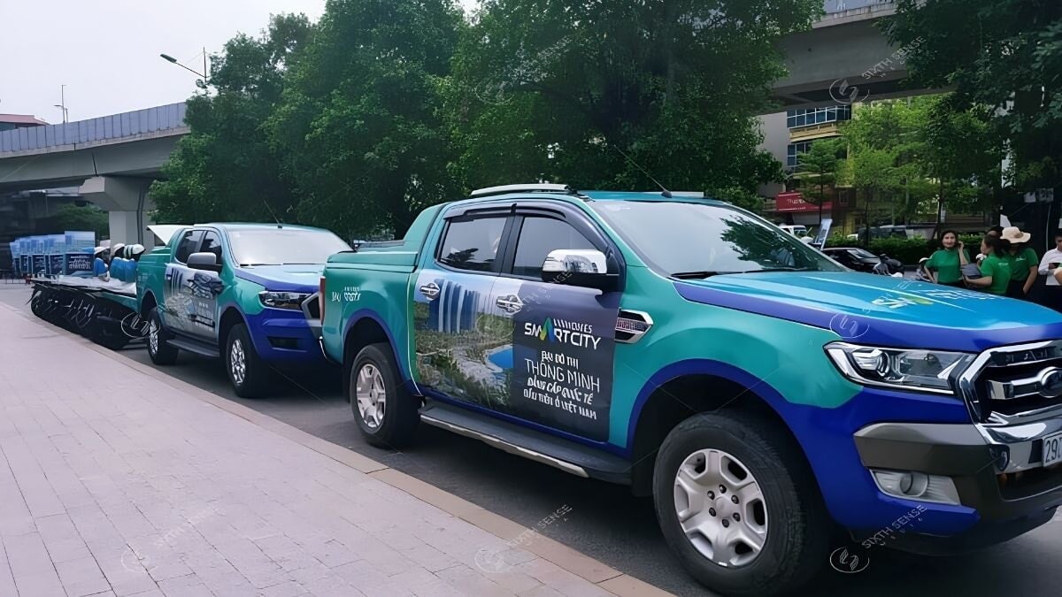 Dán Quảng Cáo Trên Mặt Bên Cửa Xe Và Thùng Xe
