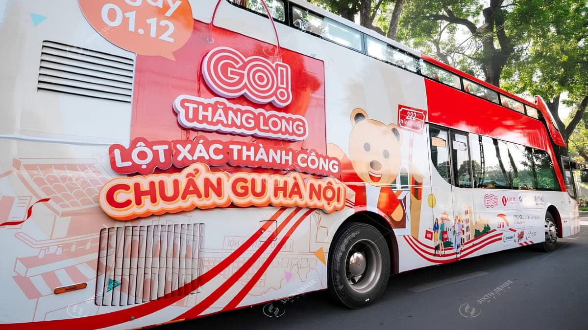 Quảng Cáo Xe Bus 2 Tầng Kết Hợp Hộp Đèn Lightbox 3D
