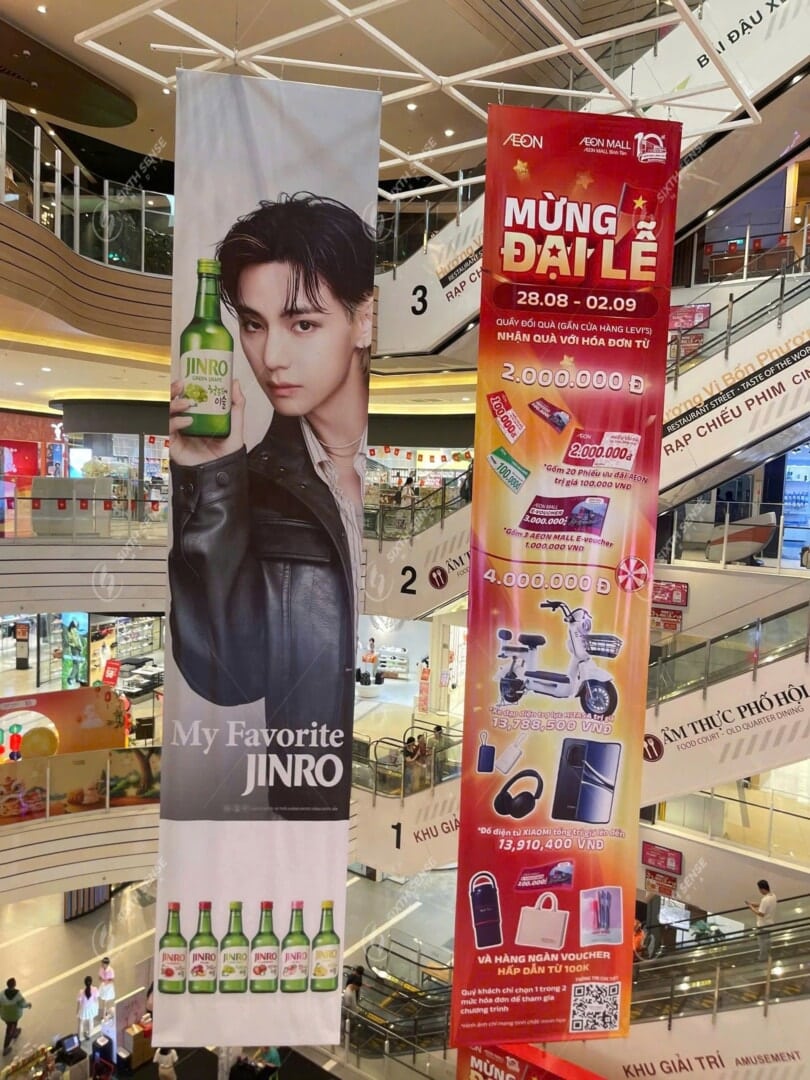 Jinro Chiem Tron Tam Nhin Tai Aeon Mall Voi Quang Cao Banner Tha Tran 2